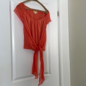 Vanessa Bruno orange cotton tied up top